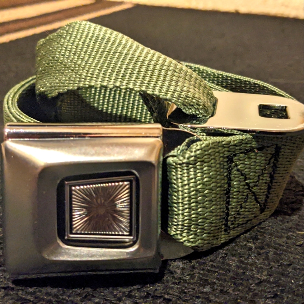 Olive Green Buckle Down Belt